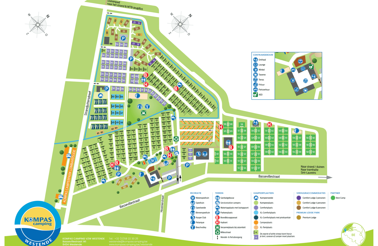 Plattegrond Kustpark Strand Westende